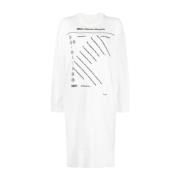 Witte Casual Midi Jurk van Katoen MM6 Maison Margiela , White , Dames