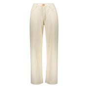 Wijde Katoenen Jeans met Zakken LOW Classic , Beige , Dames