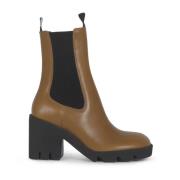 Premium Chelsea Boots in bruin leer Burberry , Brown , Dames