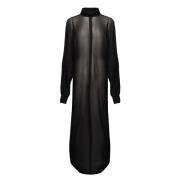 Zwarte Jurk met Kraag en Lange Mouwen Nineminutes , Black , Dames