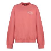 Katoenen Crew-Neck Sweatshirt Geribbelde Randen Sporty & Rich , Red , ...