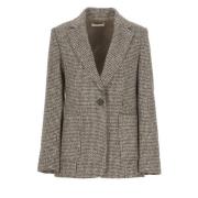 Bruine Wol Alpaca Blazer Vrouw Antonelli Firenze , Brown , Dames