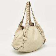 Pre-owned Leather totes Gucci Vintage , White , Dames