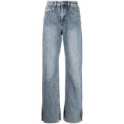 Blauwe Straight Jeans met Splitzoom Ksubi , Blue , Dames