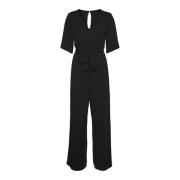 Glitter Jumpsuit Zwart Lurex Freewear Vero Moda , Black , Dames