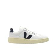 Chromevrije leren sneakers met geperforeerde neusdoos Veja , White , H...