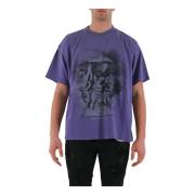 Katoenen Atlas T-shirt met Print Represent , Purple , Heren