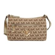 Elegante Jacquard Schoudertas Michael Kors , Beige , Dames