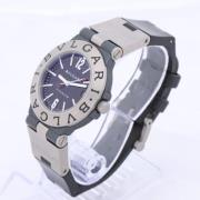 Pre-owned Stainless Steel watches Bvlgari Vintage , Black , Heren