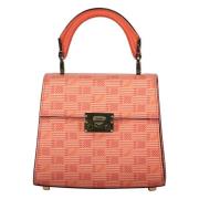 Korrelig leren schoudertas met logo Moreau Paris , Orange , Dames