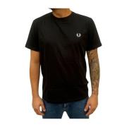 Casual Katoenen T-shirt Fred Perry , Black , Heren