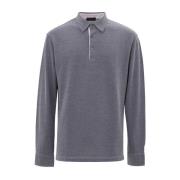 Blauw poloshirt met lange mouwen Corneliani , Blue , Heren