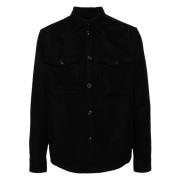 Casual Zwarte Wollen Overshirt J.Lindeberg , Black , Heren