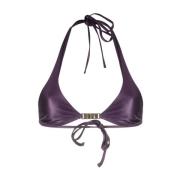 Paarse Metallic Logo Clip Bikini Top Gcds , Purple , Dames