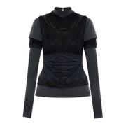 Top met opstaande kraag Balenciaga , Black , Dames