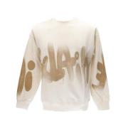 Sweatshirt met ronde hals en print voorop Disclaimer , Beige , Heren