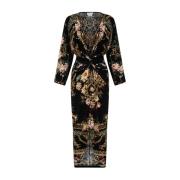 Zwarte Bloemen Twist Jurk - Dynasty Daze Camilla , Black , Dames