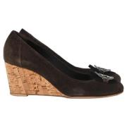 Pre-owned Suede heels Chanel Vintage , Brown , Dames