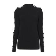 Zwarte katoenen rib turtleneck trui Proenza Schouler , Black , Dames