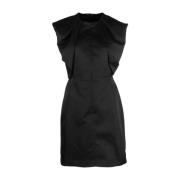 Zwarte Satijnen Shift Midi Jurk Proenza Schouler , Black , Dames