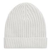 Kasjmier Ribgebreide Beanie Muts Malo , Beige , Heren