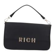 Zwarte schoudertas met gouden logo John Richmond , Black , Dames