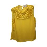 Pre-owned Silk tops Carolina Herrera Pre-owned , Yellow , Dames