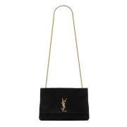 Zwarte Suède Kate Mini Tas Saint Laurent , Black , Dames