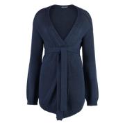 Kasjmier Vest met Bijpassende Taille Riem Malo , Blue , Dames