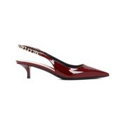 Rode Leren Pumps met Puntige Neus Gucci , Red , Dames