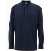 Puur Wol Polo Stijl Trui Corneliani , Blue , Heren