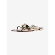 Pre-owned Leather sandals Miu Miu Pre-owned , Black , Dames