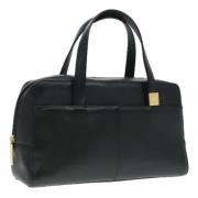 Pre-owned Leather handbags Burberry Vintage , Black , Dames