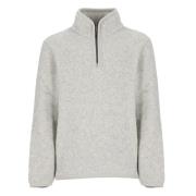 Grijze Wol Zip Trui K-Way , Gray , Heren