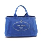 Pre-owned Canvas prada-bags Prada Vintage , Blue , Dames