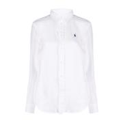 Blauwe Linnen Lange Mouw Casual Overhemd Polo Ralph Lauren , White , D...