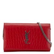 Pre-owned Leather shoulder-bags Yves Saint Laurent Vintage , Red , Dam...