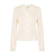 Beige Wol Zijde Vest Jil Sander , Beige , Dames