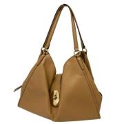 Pre-owned Leather handbags Coach Pre-owned , Beige , Dames