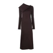 Bruine Maxi Jurk Jil Sander , Brown , Dames