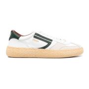 Leren herensneakers met decoratieve stiksels Puraai , White , Heren