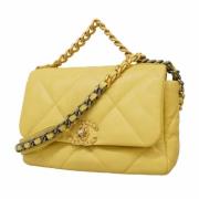 Pre-owned Leather chanel-bags Chanel Vintage , Yellow , Dames