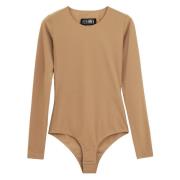 Casual Geribbelde Gebreide Body Suit MM6 Maison Margiela , Brown , Dam...