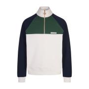 Quarter Zip Sweatshirt in Kleurblok Casablanca , White , Heren