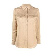 Courtenay lange mouwen shirt Ralph Lauren , Beige , Dames