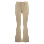 Cropped Flared Jeans met Metalen Details Mother , Beige , Dames