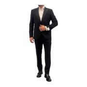 Elegant Smoking Suit Luigi Bianchi Mantova , Black , Heren