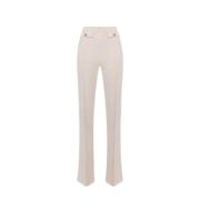 Wijde Crème Broek met Zakken Elisabetta Franchi , Pink , Dames