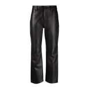 Zwarte Leren Casual Broek Proenza Schouler , Black , Dames