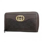 Pre-owned Leather wallets Gucci Vintage , Brown , Dames